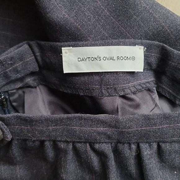 Cricketeer Dayton's Oval Room Tailored Long Lined Wool Skirt sz S Navy Pinstripe - Picture 6 of 7